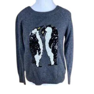 H&M Sweater Penguins Sequins Holiday Ugly Christmas (S)